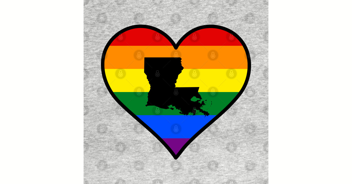 Louisiana Gay Pride Heart Louisiana TShirt TeePublic